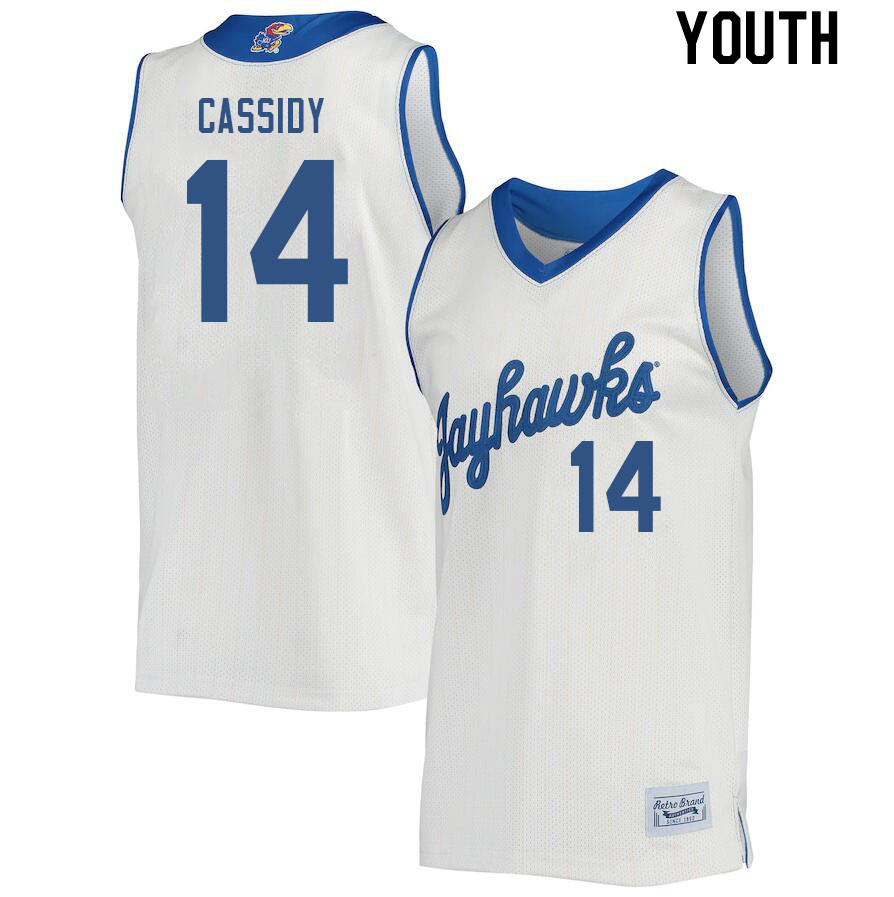 Youth #14 Patrick Cassidy Kansas Jayhawks College Basketball Jerseys Stitched Sale-Retro